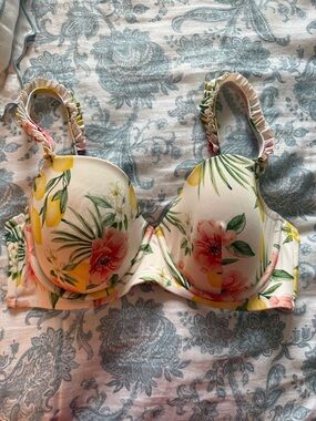 Shade & Shore Floral Lemon Underwire Bikini Top - White, Yellow, Green, Pink